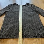 Chico's Black & Brown Shirt Sheer Sleeves Size 2 Business Casual Cottage Office Photo 3