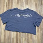 Ed Hardy Blue Cotton Y2K Cutoff Tee Size Small Photo 4