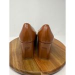 M Gemi Italian Leather Square Toe Block Heel Loafer Pumps Cognac Sz US 11 EU 42 Brown Photo 7