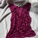 Gerard Darel Hot Pink vintage y2k viral crochet beaded bead sequin embellished tank top Photo 2