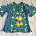 Frances Valentine Peacock Tunic Dress Size 4 Blue Photo 2