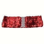 Chic Style Red Sequined Elastic Waist Belt for Women Elegant‎ One Size Photo 8
