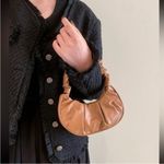 NWT Trendy Scrunch Handle Shoulder MINI Bag – Sleek & Stylish brown Photo 1