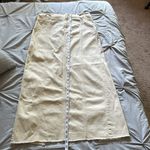 Topshop raw waistband denim maxi skirt in cream. Photo 4