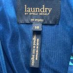 Laundry by Shelli Segal  Blue Green Geometric Blouse Drawstring Tie Mini Dress 10 Photo 3