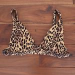 ASOS DESIGN Leopard Print Deep Triangle Crop Bikini Top Size 10 Brown Photo 1