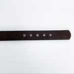 None Leather Belt Brown with Brushed Silver Studs Photo 6