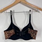 Juicy Couture  Intimates 34B Leopard Print Plunge Push Up Bra Black Straps Photo 2