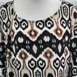 Chico's  Top Blouse Womens Small/Medium Black Brown Kimono Sleeves Oversized Fit Photo 6