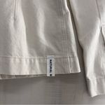 Weekday  womens khaki canvas blouse top S white tan sexy blazer Photo 3