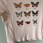 Awake Butterfly Short Sleeve Crop Top Pink Large Photo 4