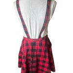 Hot Topic  Flannel Plaid Skirted Overall Dress Size Small red black schoolgirl Photo 6