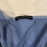 Brandy Melville  Blue Floral Wrap Long Sleeve Crop Top One Size Y2K Aesthetic Photo 2