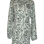 SheIn All Over Animal Print Pleated High Neck Balloon Sleeve Dress Sz Large Photo 0