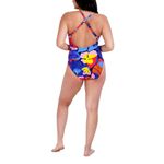 Nautica Bright Colorful Cross Back One Piece Swimsuit In to the Jungle size L Photo 2