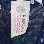 VTG A Line Dress S Blue w White Polka Dot Photo 3