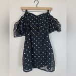 Lovers + Friends  Revolve Lush Strapless Dress in Black Gold Polka Dot size Small Photo 9