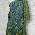 JS Collections Embroidered Mesh Green & Blue Dress Size 8 Photo 0