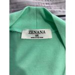Zenana  Cardigan Womens 2X Mint Green Open Front Pockets Jersey Knit Stretch Photo 1