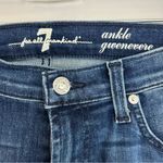 7 For All Mankind NWT Ankle Gwenevere Blue Denim Jeans w/ Raw Hem Size 27 Photo 7