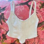 Princess Polly white cream denim corset top Photo 0
