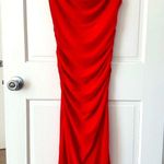 ZARA Draped Cowl Neck V Back Bodycon Dress Red Size M Photo 1