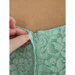 David's Bridal David’s Bridal Lace Dress Sz 10 Seafoam Green Side Gather Lined Padded Prom Photo 5