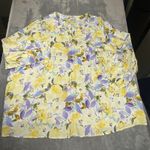 Denim & Co Top 5X Plus Yellow Floral Popover V Photo 5