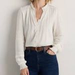 Quince NWT Textured Cotton Peasant Blouse Top Shirt Ruffle Cottagecore Sz S Photo 1