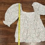 Storia Floral Print Babydoll Blouse Puff Sleeves Square Neckline Size Medium Photo 8