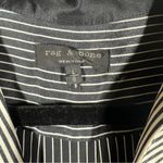 Rag and Bone Rag‎ & Bone Black White Striped Silk Button Down Top Photo 3