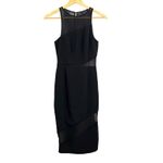Jay Godfrey Black Sheer Mesh Panel Sleeveless Sheath Midi Dress Size 00 Photo 2