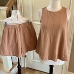 Camel Tan Matching Set Flowy Cotton Knit New Size XS Photo 2
