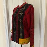 Chico's Vtg Jacket Full Zip Long Sleeve Cotton/Rayon Embroidery Trim, Sz 1 Photo 2