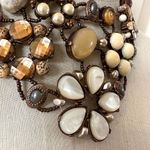 Chico's  Nikki faux pearl brown and yellow beaded rhinestone statement necklace Photo 1
