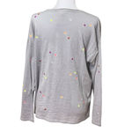 Lisa Todd NWOT 100% Cotton Gray Star Embroidered Long Sleeve Shirt Sweater XL Photo 1