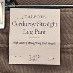 Talbots Brown/Taupe Corduroy Pants Straight Leg sz 14P high waisted full length Photo 3