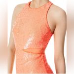Alice + Olivia  Cara Sequined Mesh Bodycon Dress in Bright Coral Size 2 NWT $550 Photo 3