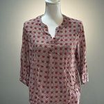 Anne Carson Brick  Patterned Blouse Size L EUC Photo 0