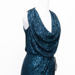 Eliza J Sequin Cowl Neck Sheath Dress in Teal – NWT Size 2 Photo 8