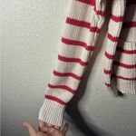 st. john's bay  Ivory and Red Stripes Crew Neck Long Sleeve Sweater S Photo 6
