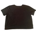 Kiss Women’s Size Large Black Flower Embroidered Crop top Tee Photo 2