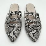 Matisse On Course Snake Printed Leather Slip On Mules Loafers Size 6.5 Black Photo 1