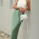 Bec & Bridge NWT Carrie Halter Satin Cut Out Cream Green Maxi Dress US 10 Photo 0