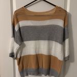 Striped 3/4 Sleeve Sweater, Sz M Multi Size M Photo 1