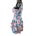 Vintage Byer Too Floral Strapless Dress Dance Prom Summer Wedding Pink Photo 3