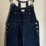 American Vintage Vintage 90s Anchor Blue‎ Denim Short Overall Sz Large Dark Wash Shortall Photo 0