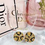 Dior Christian  Crystal Leopard Spotted Clip-On Earrings Photo 3