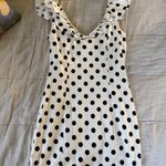 Blush Black and White Polka Dot Ruffle Dress Photo 1