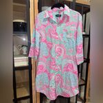 Ralph Lauren  nightgown pajama shirt paisley button down embroidered pocket dress Photo 1
